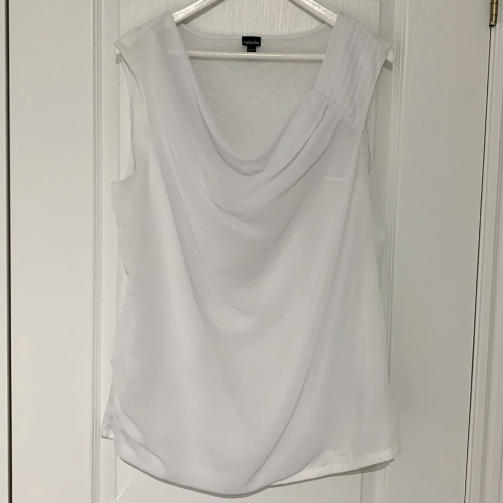 Rafaella Cowl Neck White Blouse